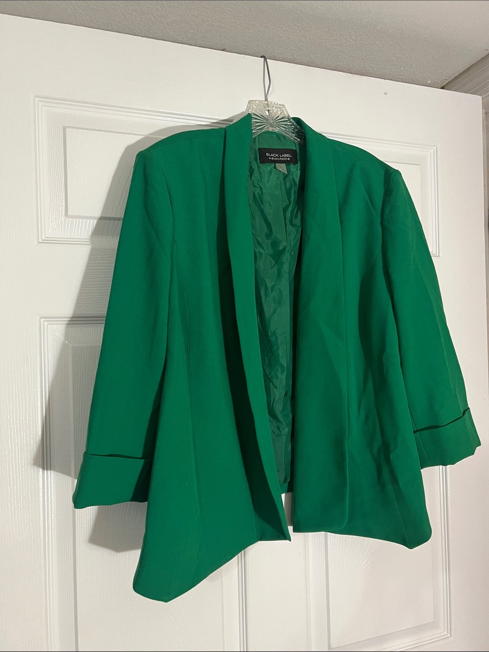 Black Label Emerald Green Open-Front Blazer